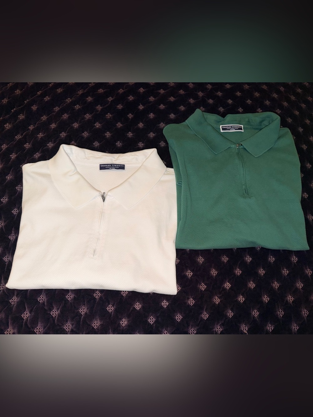 Two Performance Half Zip Short Sleeve Polos
